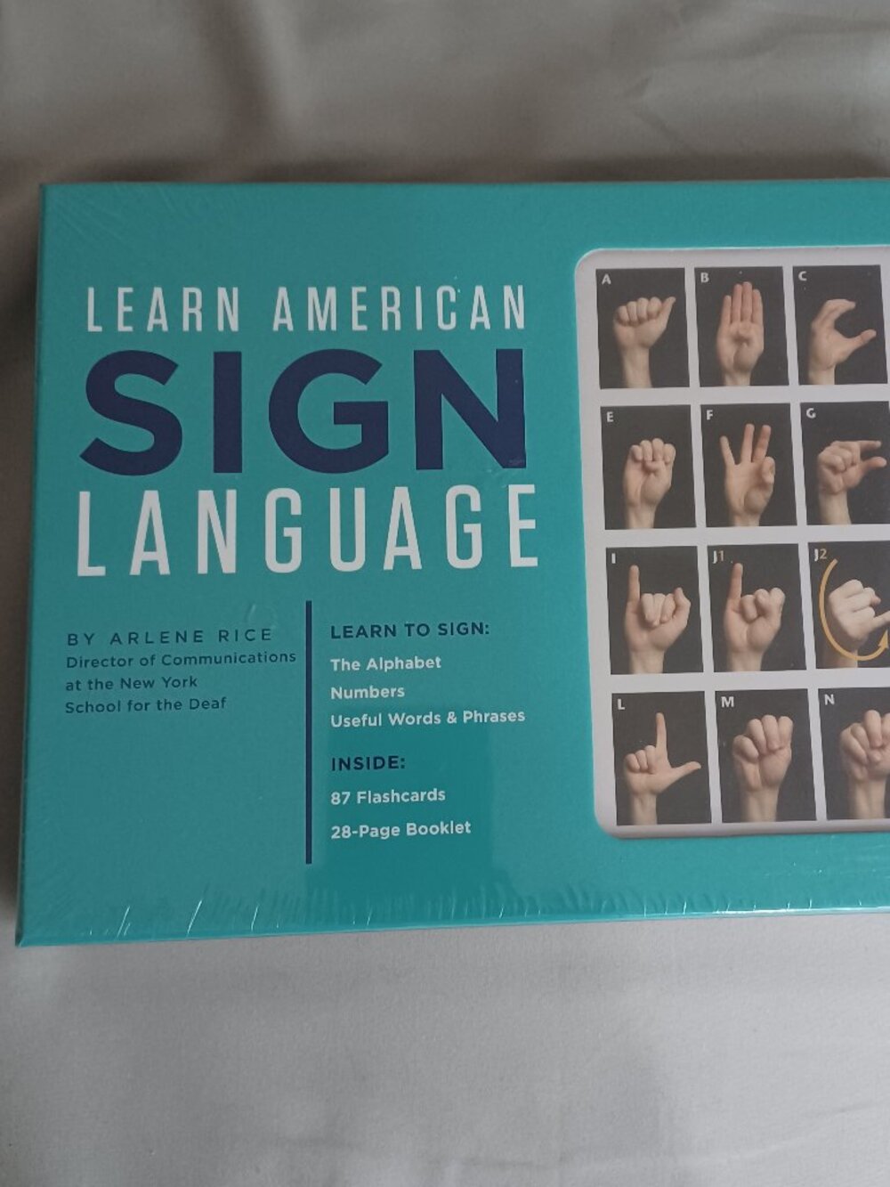 Learn American Sign Language by Arlene Rice 87 Flashcards Alphabet Numbers Words